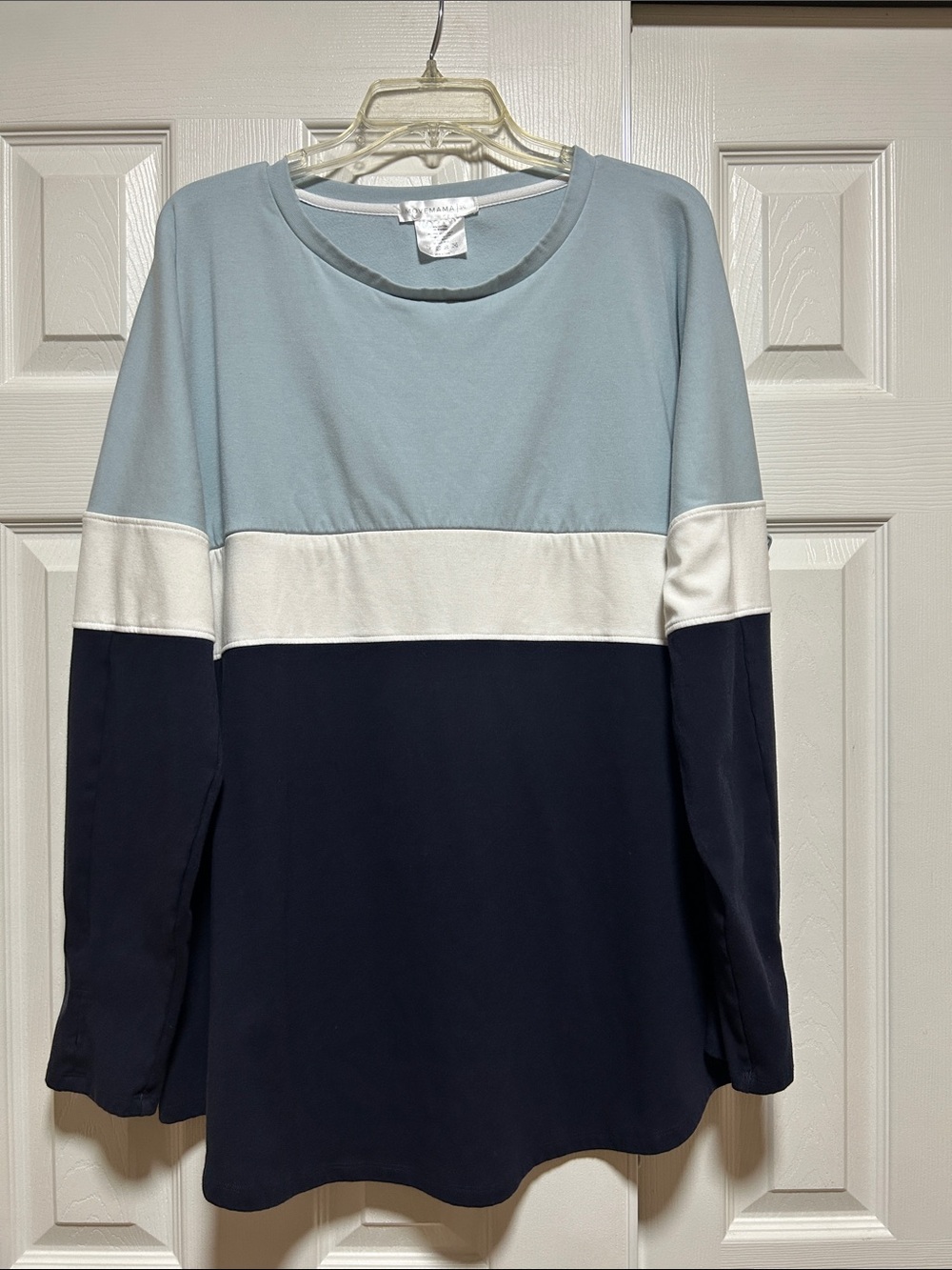MoveMama Colorblock Long Sleeve Double Zip Nursing Sweater - Size X-Large